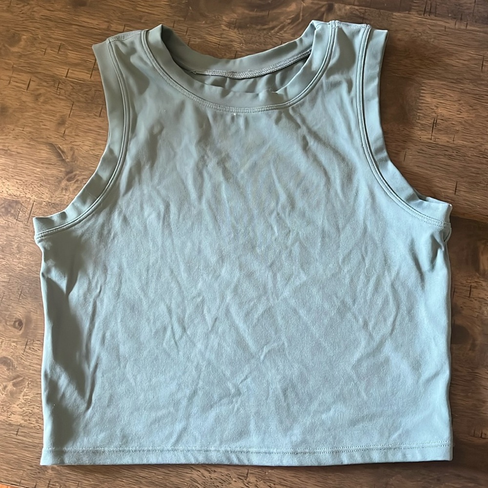 PARAGON sage green crop muscle tank size: Med